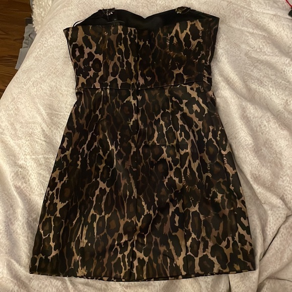 Guess Leapord Print Strapless Evening Party Dress - Picture 3 of 9